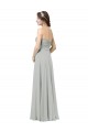 Beste Silber A-Linien Chiffon Lange Brautjungfernkleider