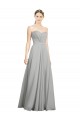 Beste Silber A-Linien Chiffon Lange Brautjungfernkleider