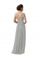 Beste Silber A-Linien Eine-Schulter Chiffon Lange Brautjungfernkleider