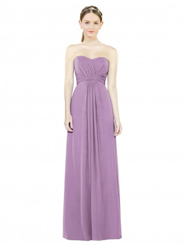 Beste Staubiger Lavendel A-Linien Chiffon Lange Brautjungfernkleider
