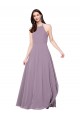 Beste Staubiger Lavendel A-Linien Neckholder Chiffon Lange Brautjungfernkleider