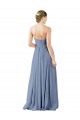 Beste Staubiges Blau A-Linien Chiffon Lange Brautjungfernkleider