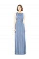 Beste Staubiges Blau A-Linien Chiffon Lange Brautjungfernkleider