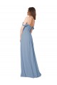 Beste Staubiges Blau A-Linien Chiffon Lange Brautjungfernkleider