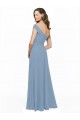 Beste Staubiges Blau A-Linien Off-Schulter Chiffon Lange Brautjungfernkleider