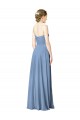Beste Staubiges Blau A-Linien Trägerlos Chiffon Lange Brautjungfernkleider