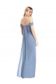Beste Staubiges Blau Meerjungfrau Off-Schulter Chiffon Lange Brautjungfernkleider