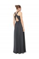 Beste Stormy Silver A-Linien Neckholder Chiffon Lange Brautjungfernkleider