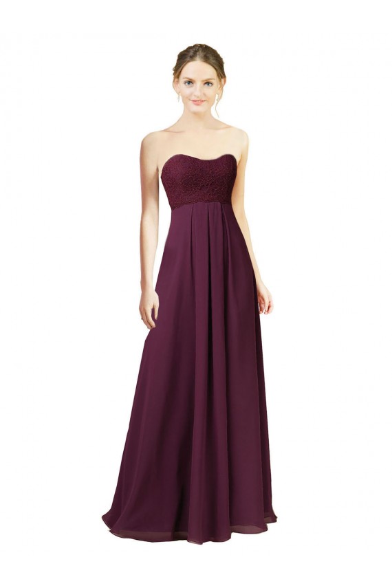 Beste Traube A-Linien Chiffon Lange Brautjungfernkleider