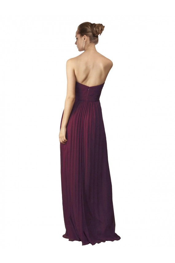Beste Traube A-Linien Chiffon Lange Brautjungfernkleider