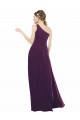Beste Traube A-Linien Eine-Schulter Chiffon Lange Brautjungfernkleider