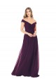 Beste Traube A-Linien Off-Schulter Chiffon Lange Brautjungfernkleider