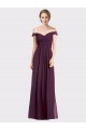 Beste Traube A-Linien Off-Schulter Chiffon Spitze Lange Brautjungfernkleider