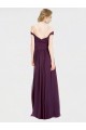 Beste Traube A-Linien Off-Schulter Chiffon Spitze Lange Brautjungfernkleider