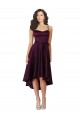 Beste Traube A-Linien Scoop Neck Satin Kurze Brautjungfernkleider / Abiballkleider