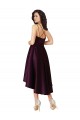 Beste Traube A-Linien Scoop Neck Satin Kurze Brautjungfernkleider / Abiballkleider