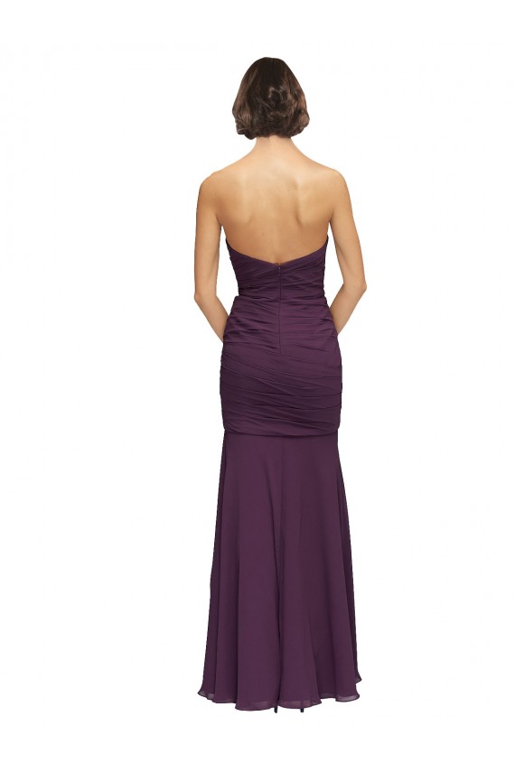 Beste Traube Meerjungfrau Chiffon Lange Brautjungfernkleider