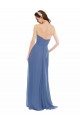 Beste Windsor Blau A-Linien Trägerlos Chiffon Lange Brautjungfernkleider