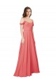 Beste Wüstenrose A-Linien Off-Schulter Chiffon Lange Brautjungfernkleider